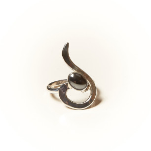 Bague argent Hématite Lizae, bijoux de créateur, vente en ligne, bijouterie
