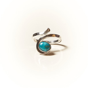 Bague argent Turquoise Perce neige, bijoux de créateur, vente en ligne, bijouterie