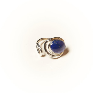 Bague argent Lapis lazuli Voluptia, bijoux de créateur, vente en ligne, bijouterie