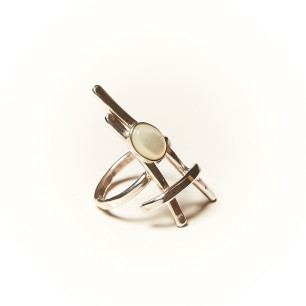 Bague argent Nacre La Belle Parisienne, bijoux de créateur, vente en ligne, bijouterie