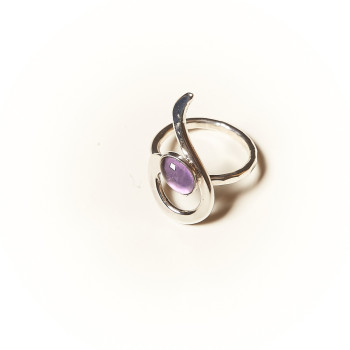 Bague argent Améthyste Lizae, bijoux de créateur, vente en ligne, bijouterie