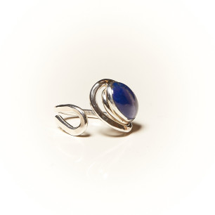 Bague argent Lapis lazuli Voluptia, bijoux de créateur, vente en ligne, bijouterie
