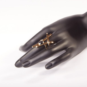 Bague plaque or Hématite La Belle Parisienne, bijoux de créateur, vente en ligne, bijouterie