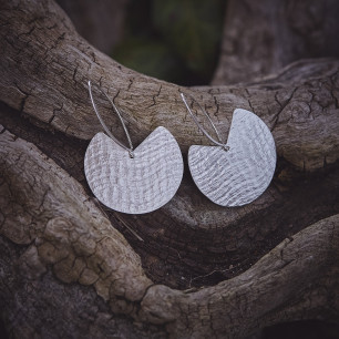 Boucles d'oreille argent Imprimé cuir, bijoux de créateur, bijouterie en ligne