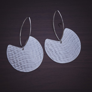 Boucles d'oreille argent Imprimé cuir, bijoux de créateur, bijouterie en ligne