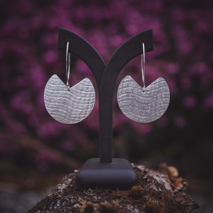 Boucles d'oreille argent Imprimé cuir, bijoux de créateur, bijouterie en ligne