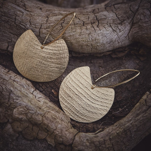 Boucles d'oreille plaqué or Imprimé cuir, bijoux de créateur, bijouterie en ligne