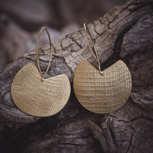 Boucles d'oreille plaqué or Imprimé cuir, bijoux de créateur, bijouterie en ligne