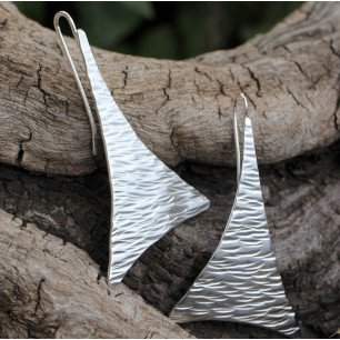 Boucles d'oreille argent Georgia, création de l'artisan bijoutier Ludovic GOUPIL