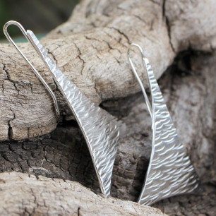 Boucles d'oreille argent Georgia, création de l'artisan bijoutier Ludovic GOUPIL