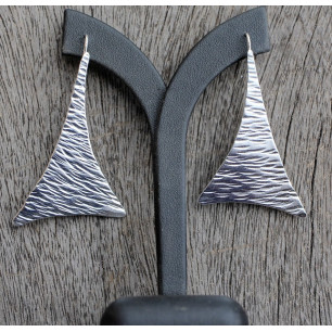 Boucles d'oreille argent Georgia, création de l'artisan bijoutier Ludovic GOUPIL