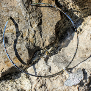 Collier argent Gingko Biloba du bijoutier créateur Ludovic GOUPIL, bijou Made in France