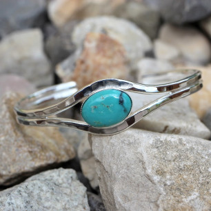 Bracelet argent turquoise Classica, bijoux de créateur, vente en ligne, bijou artisanal, bijouterie en ligne